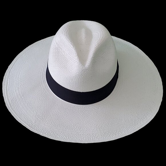 M.A.M.A. - Yacht Women\'s White Straw Hat, Black Ribbon main image 3